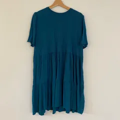 M0140 【送料無料】ZARA ザラ  チュニック ワンピース グリーン Mサイズ　春秋