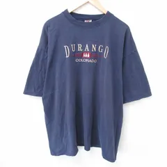 XL/古着 半袖 ビンテージ Tシャツ メンズ 00s コロラド 刺繍 大きいサイズ コットン クルーネック 紺 ネイビー 25jun10 中古