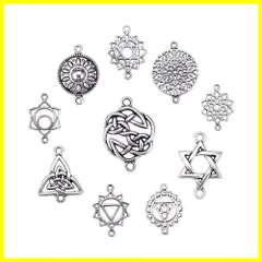 ペンダントトップ アンティークシルバー ペンダント・ピアス アクセサリーチャーム ゴシック式 ロリータ 80本セット アクセサリー パーツ 10種類 ジュエリー DIY用 PandaHall] 手芸材料 ハンドメイド [PH 手芸用品 クラフト用品