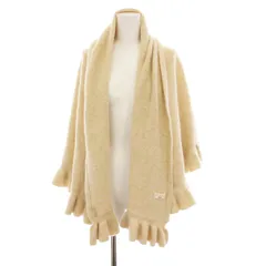 クロエ CHLOE フリルニット 大判ストール ケープ ショール ベージュ /YM ■MU ■OHのサムネイル