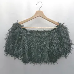 ◇ ⊂ one after another NICE CLAUP チュール ショート丈 半袖 カーディガン サイズ表記なし グレー系 レディース E  【1501160020055】