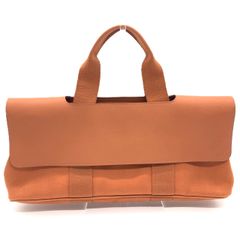 エルメス ヴァルパライソロングMM ハンドバッグ バッグ メンズ レディース レザーｘトワルシェブロン オレンジ HERMES ABランク