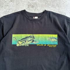 90s CANADA製 Field&Stream Black Bass Printed T-shirt フィールド＆ストリーム ブラックバス Tシャツ TEE 魚 フィッシング