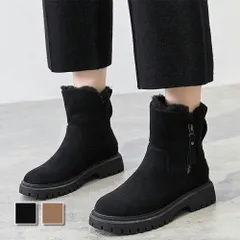 ボアショートブーツ 秋 冬 韓国ファッション 10代 20代 30代 レディース 可愛い シンプル フェイクムートン 黒 暖かい 防寒 歩きやすい