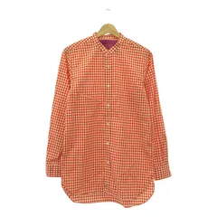 【美品】  UNITED ARROWS & SONS / ユナイテッドアローズアンドサンズ | チェック バンドカラー シャツ | S | レッド/ホワイト | メンズ