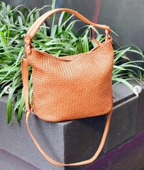 イタリアハンドメイド】 直輸入 Viviani ブラウン ハンドバッグ 