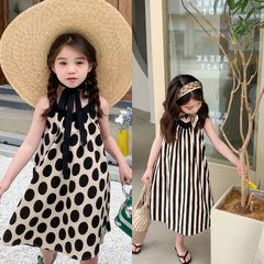 【新品】ノースリーブ　ワンピース　ドット　ストライプ　子供　100