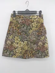 ◇ MAJESTIC LEGON マジェスティックレゴン 花柄 ミニ 台形 スカート サイズM イエロー系 マルチ レディース E  【中古】 【1305160000662】