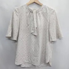 ◇ ⊂Φ any SiS エニィスィス 首元装飾 半袖 ブラウス サイズ2 ベージュ系 レディース E  【1410100050055】