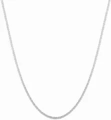 AREUM ネックレス レディース 高見え 白金色 シルバーカラー 女性 アクセサリー フォーマル 上品 シンプル お洒落(シルバー,  中)