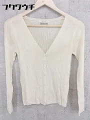 ◇ Spick&Span スピック＆スパン ウール リブ 薄手 ニット カーディガン クリーム レディース 【中古】 【1002800483990】