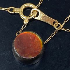 K18YG  AU750 18金 天然アンモライト　2.59ct あずきチェーンネックレスのサムネイル