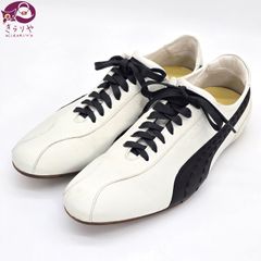 96 HOURS PUMA KING re-LUXE SPORT スニーカー ドライビングシューズ 27㎝ レザー/牛革 ホワイト/ブラックカラー 箱 保存袋 取り扱い説明書 付き イタリア製