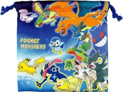 フラット巾着 20×20cm ポケットモンスター ギャザー 57907　ポケモン巾着