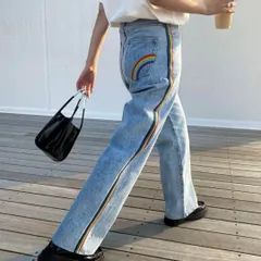 ★WHO'S WHO gallery/SLOPPY/レインボーライン ウォッシュドデザイン ヴィンテージライク デニム パンツ /スロッピーのサムネイル