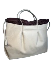 最高級 CRESCEND ショルダーバッグ マット クロコ バニラ 谷染 白 最高級 CRESCEND ショルダーバッグ マット クロコ バニラ 谷染