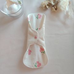 【布ライナー】無添加コットンフランネルとダブルガーゼ 花りぼん柄 23cm 3層仕立て 1枚