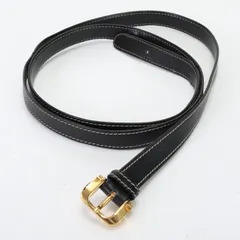 美品 ロエベ ロング ショルダーストラップ バッグ 用 アクセサリー 斜め掛け ゴールド レザー ブラック 黒 メンズ レディース EEM H31-4【中古】のサムネイル