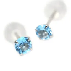 【新着商品】K10 ホワイトゴールド3mm ピアス スタッドピアス 両耳用ペア 11月誕生石ブルートパーズ