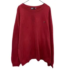 TOMMY HILFIGER ロゴスウェット トレーナー 2XL レッド トミーヒルフィガー プルオーバー ビッグサイズ 古着卸 アメリカ仕入 a703-6768