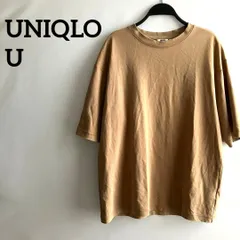 UNIQLO Uユニクロ半袖Tシャツトップス丸襟茶色ブラウンXLシンプル無地