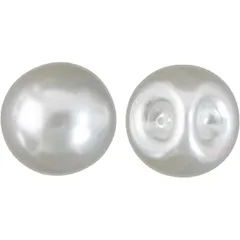 【パールボタン】 パール ボタン ホワイト ツヤあり 円 10個入り 【18mm】 人工真珠  B-022