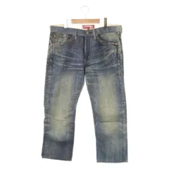 【中古】ジュンヤワタナベコムデギャルソンマン  ×LEVIS プリントコットンリネンパンツ L 青 WQ-P205 AD2015 メンズ ジュンヤワタナベ JUNYA WATANABE コムデギャルソンマン COMME des