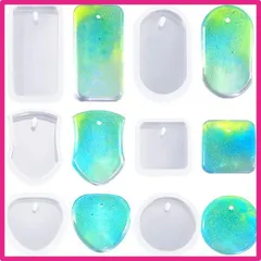D レジン シリコンモールド レジン 型 穴あき樹脂型 樹脂ソフト型 6種類 uv樹脂シリコン型 石膏ピアス イヤリング ネックレス キーホルダー アクセサリーパーツ