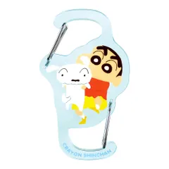 ティーズファクトリー クレヨンしんちゃん ツインカラビナホルダー しんちゃんとシロ H9.1×W5.5×D0.5cm KS-5541489SS [しんちゃんとシロ]