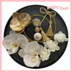 白金3 胡蝶蘭髪飾り 水引 和玉 成人式 結婚式 卒業式 和装前撮り 振袖袴