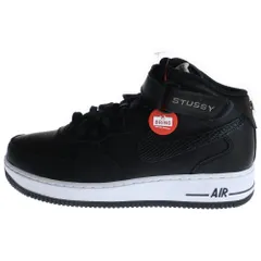 NIKE (ナイキ) ×STUSSY AIR FORCE 1 MID BLACK SNAKESKIN DJ7840-001 ステューシー エアフォースワン ミドルカットスニーカー ブラック US9.5/27.5cm