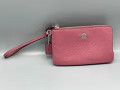 【コーチ COACH】【希少カラー日本未発売】 Light raspberry double corner zip wristlet