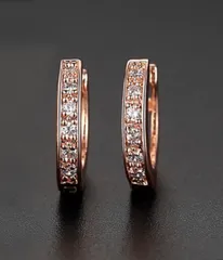 【在庫限り】　ジルコニア　フープ　ピンク　ピアス