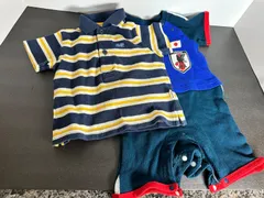 ベビー服 2点セット OshKosh ポロシャツ70cm / サッカー日本代表風ロンパース80cm
