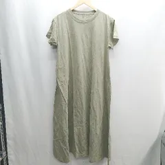 ◇ ⊂ ◎●未使用● zootie<!-利用不可文字-!> 半袖 ロング丈 ワンピース サイズM-L カーキ レディース E  【1501230032179】