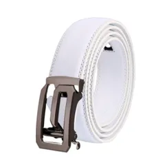 ベルト 【白】【黒simple】帯カット可能  穴なし 無段階調整ベルト ゴルフベルト 人気 オートロック メンズ 革 本革 PU 貼り合わせ ジーンズ ビジネス カジュアル おしゃれ 20代 30代 40代 50代 60代 70代