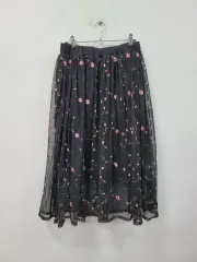 SPRAY PREMIUM 刺繡 チュール スカート 黒