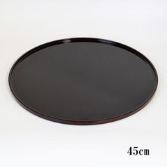 丸盆 トレー トレイ お盆 溜 45cm 日本製 お膳 会席膳 割れない 耐久 食器 越前漆器 業務用漆器