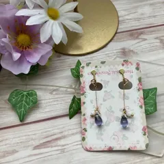 ✨★【紫陽花カラー】✴︎【夏のチェコガラスイヤリング】✴︎（アレルギー対応）★✨