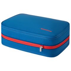Bee Nesting圧縮バッグ 防水トラベルポーチ 旅行用圧縮袋 15L 衣類圧縮袋収納 ファスナー 拡張可能 ペース節約 2 つの収納コンパートメント 軽量 出張 旅行 便利グッズ(15L/ダークブルー・レッド) 0