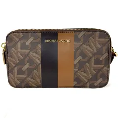 【MICHAEL KORS】マイケルコース JET SET シグネチャーロゴ カメラバッグ スモール 32H3GJ6C1B ショルダーバッグ キャンバス ブラウン 茶 レディース 肩掛け 斜め掛け 【中古】USED-AB 【9356】