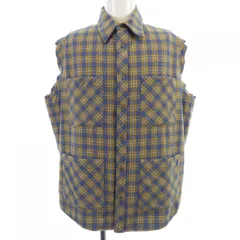 グッチ ジレ ベスト シルク100 ウール 切替 総柄 イタリア製 グレー 46