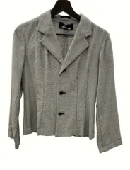 コムデギャルソン COMME des GARCONS トリコ tricot 90s ウール 千鳥格子柄 ジャケット テーラード WOOL JACKET フロントボタン BLACK 黒 WHITE 白 TJ-100190 総柄 ブラック 104LT-50