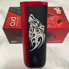 トライバル ウルフ デザイン レーザー加工 glo hyper pro グロー ハイパー プロ 本体 ルビー • ブラック レッド 新型 新品 未使用 送料無料 オリジナル カスタム