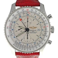 値下 ブライトリング BREITLING A24322 ナビタイマー ワールド クロノグラフ GMT メンズ 美品 箱・保証書付き J#136783