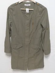 ◇ NATURAL BEAUTY BASIC ジップアップ 長袖 ノーカラー コート ジャケット M カーキ *  【1002798796928】