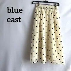 blue eastアイボリーフレアスカートロング水玉ドット高級感上品ウエストゴム