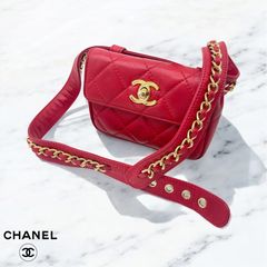 CHANEL シャネル マトラッセ ヴィンテージ ウエストポーチ ラムスキン