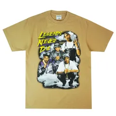 シャカウェアボディ SHAKA WEAR BODY LEGENDS NEVER DIE レジェンズネバーダイ Tシャツ ベージュ 両面 男女兼用 半袖 ロサンゼルス ラップ HIPHOP WEST COAST チカーノ チカーナ カルチャー TATOO