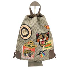 GUCCI グッチ クーリエ GG スプリーム ドローストリング バッグパック ブラウン系 正規品 / 36528